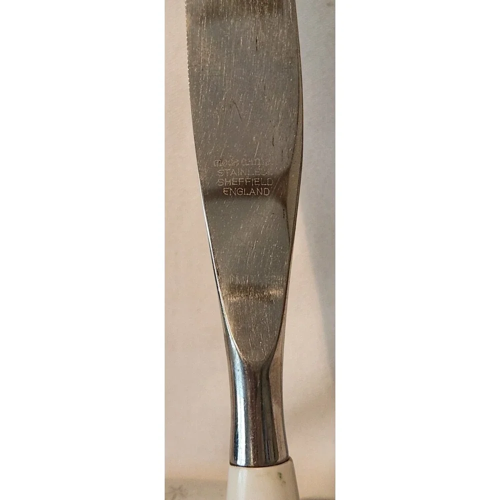 Mode Danish Carving Knife Fork Set Sheffield England- Atomic‎ Starburst, Vintage